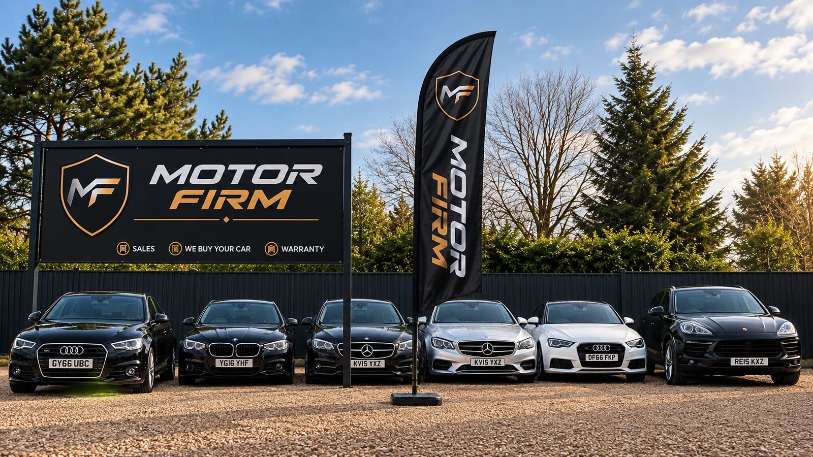 The Motor Firm forecourt at Chequers, London Road, Flamstead